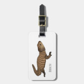 Armadillo girdled lizard cartoon illustration gepäckanhänger (Vorderseite vertikal)