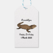Armadillo girdled lizard cartoon illustration geschenkanhänger (Rückseite)