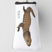Armadillo girdled lizard cartoon illustration golf headcover (Rotieren 90)
