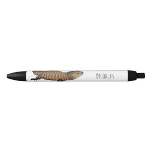 Armadillo girdled lizard cartoon illustration kugelschreiber