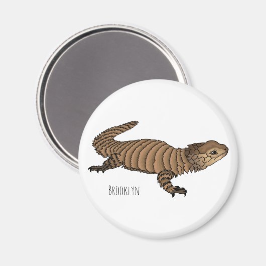Armadillo girdled lizard cartoon illustration magnet (Vorderseite/Rückseite)
