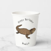 Armadillo girdled lizard cartoon illustration pappbecher (Rückseite)