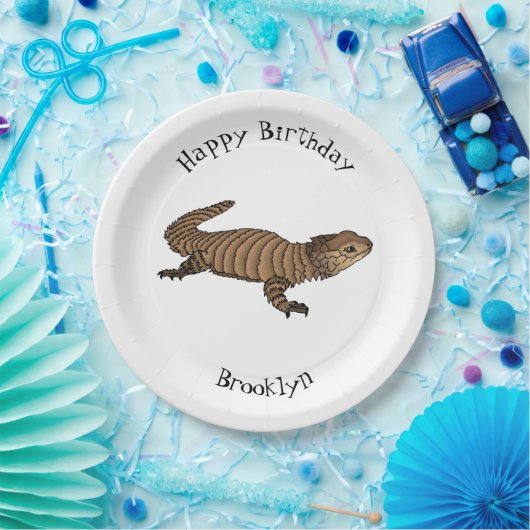 Armadillo girdled lizard cartoon illustration pappteller (Party)