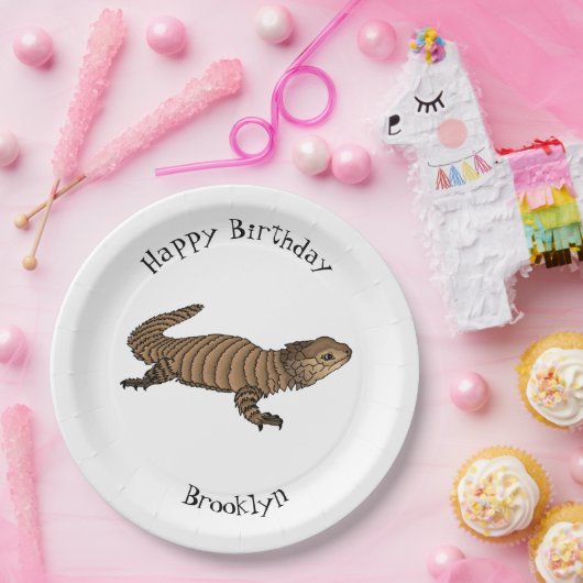 Armadillo girdled lizard cartoon illustration pappteller (Party)