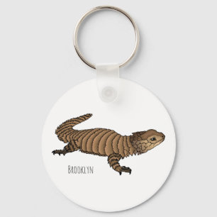 Armadillo girdled lizard cartoon illustration schlüsselanhänger