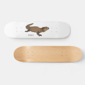 Armadillo girdled lizard cartoon illustration skateboard (Horizontal)