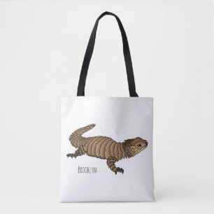Armadillo girdled lizard cartoon illustration tasche