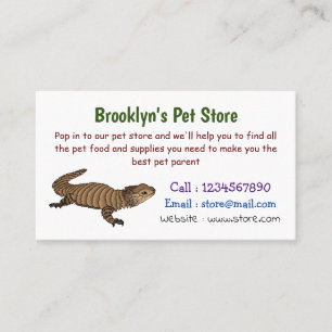 Armadillo girdled lizard cartoon illustration visitenkarte