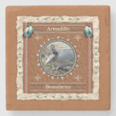 Armadillo - Grenzen Marmor Untersetzer (Vorderseite)