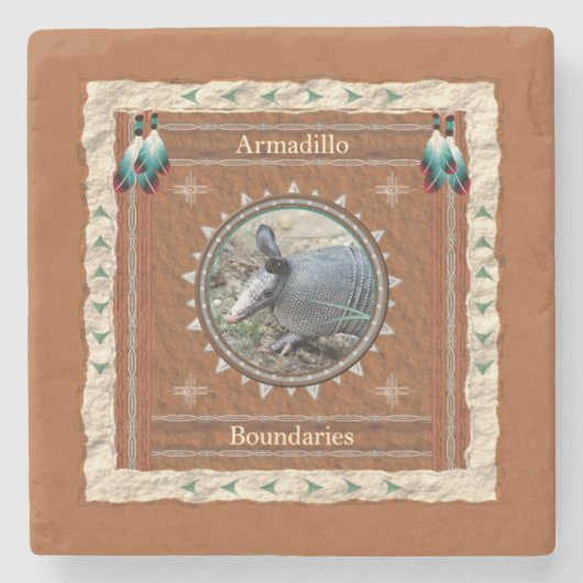 Armadillo - Grenzen Marmor Untersetzer (Vorderseite)
