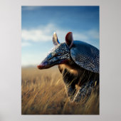 Armadillo im Golden Savannah Poster (Vorne)