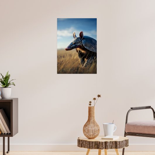 Armadillo im Golden Savannah Poster (Wohnzimmer 3)