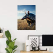 Armadillo im Golden Savannah Poster (Heimbüro)