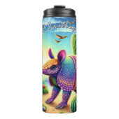 Armadillo in einem Kaktus-Garten Thermosbecher (Vorderseite)