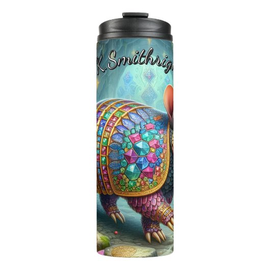 Armadillo in einer Höhle Thermosbecher (Vorderseite)