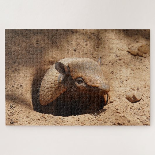 Armadillo in Hole Sprichwort Hallo Puzzle (Horizontal)