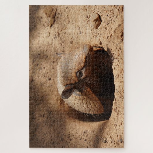 Armadillo in Hole Sprichwort Hallo Puzzle (Vertikal)