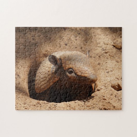 Armadillo in Hole Sprichwort Hallo Puzzle (Horizontal)