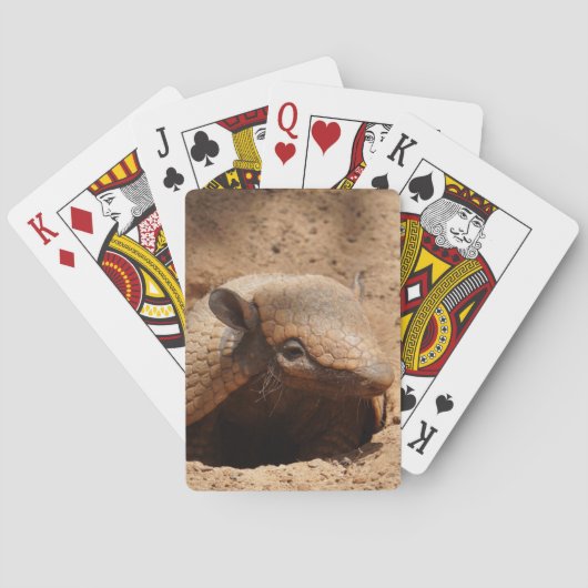 Armadillo in Hole Sprichwort Hallo Spielkarten (Rückseite)