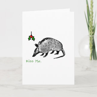 Armadillo Kiss Me Feiertagskarte