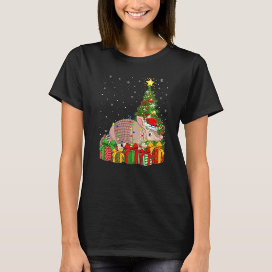 Armadillo Lighting Xmas Tree Weihnachtsmannmütze A T-Shirt (Vorderseite)