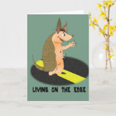 Armadillo Living on Edge Grußkarte Karte (Gelbe Blume)