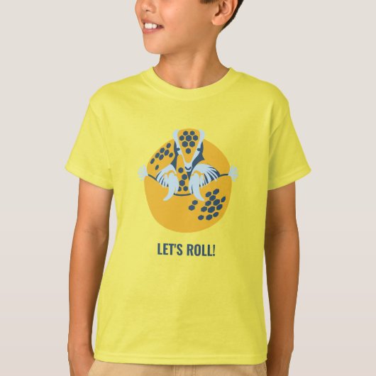 Armadillo mit drei Bandbreiten: Lass uns Roll! T-Shirt (Vorderseite)