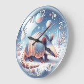 Armadillo mit kosmischem Hintergrund Große Wanduhr (Winkel)