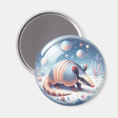 Armadillo mit kosmischem Hintergrund Magnet (Vorderseite/Rückseite)