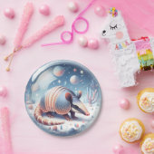 Armadillo mit kosmischem Hintergrund Pappteller (Party)