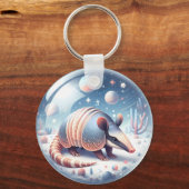 Armadillo mit kosmischem Hintergrund Schlüsselanhänger (Vorderseite)