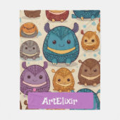 Armadillo Niedlich Circle Print Fleecedecke (Vorderseite)