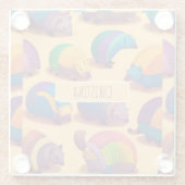 Armadillo Pastel Personalisiertes Muster Glasuntersetzer (Rückseite)