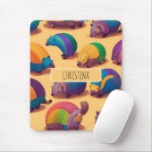 Armadillo Pastel Personalisiertes Muster Mousepad (Mit Mouse)