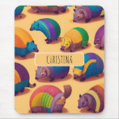 Armadillo Pastel Personalisiertes Muster Mousepad (Vorne)