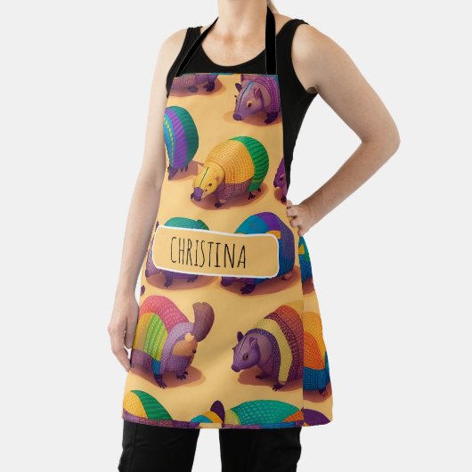 Armadillo Pastel Personalisiertes Muster Schürze (InSitu)