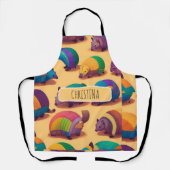 Armadillo Pastel Personalisiertes Muster Schürze (Vorderseite)