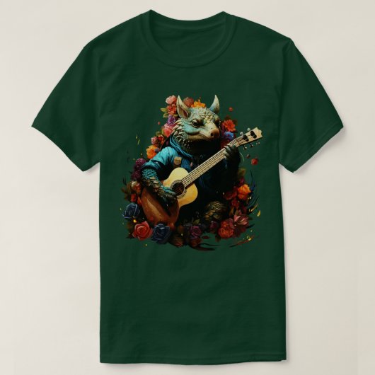 Armadillo Playing Guitar T-Shirt (Design vorne)
