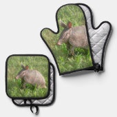 Armadillo Pot Holder-Set Ofenhandschuh & Topflappen-Set (Vorderseite/Rückseite)