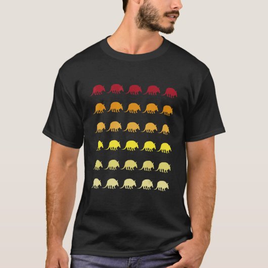 Armadillo Retro Tiermuster T-Shirt (Vorderseite)