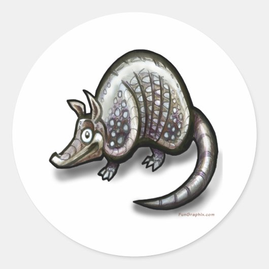 Armadillo Runder Aufkleber (Vorderseite)
