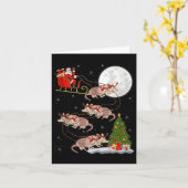 Armadillo Santa Sleigh Flying Funny Magical Christ Karte (Gelbe Blume)