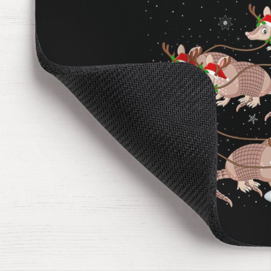 Armadillo Santa Sleigh Flying Funny Magical Christ Mousepad (Ecke)