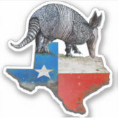 Armadillo Texas State Flag Map Aufkleber (Vorderseite)
