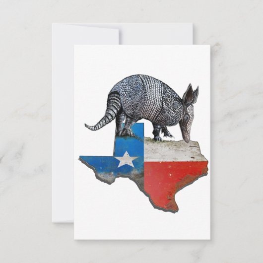 Armadillo Texas State Flag Map Dankeskarte (Vorderseite)