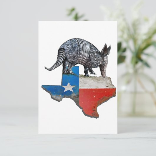 Armadillo Texas State Flag Map Dankeskarte (Stehend Vorderseite)