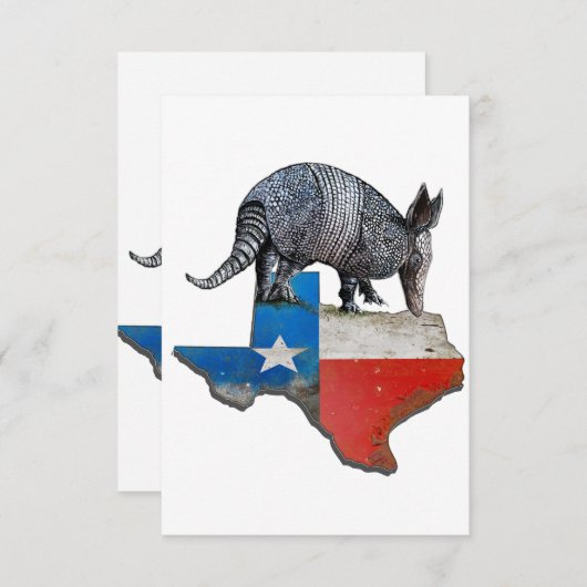 Armadillo Texas State Flag Map Dankeskarte (Vorne/Hinten)