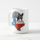 Armadillo Texas State Flag Map Kaffeetasse (Vorderseite Links)