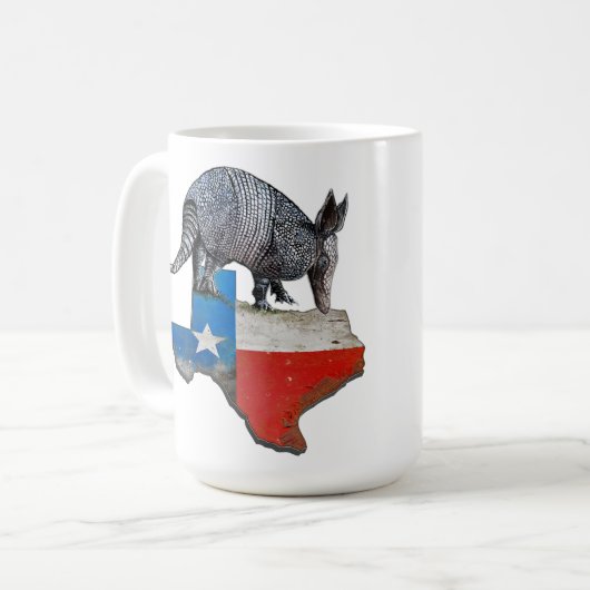Armadillo Texas State Flag Map Kaffeetasse (Vorderseite Links)