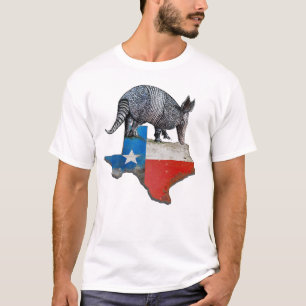 Armadillo Texas State Flag Map T-Shirt